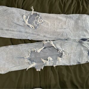 Distressed Gray Jeans
